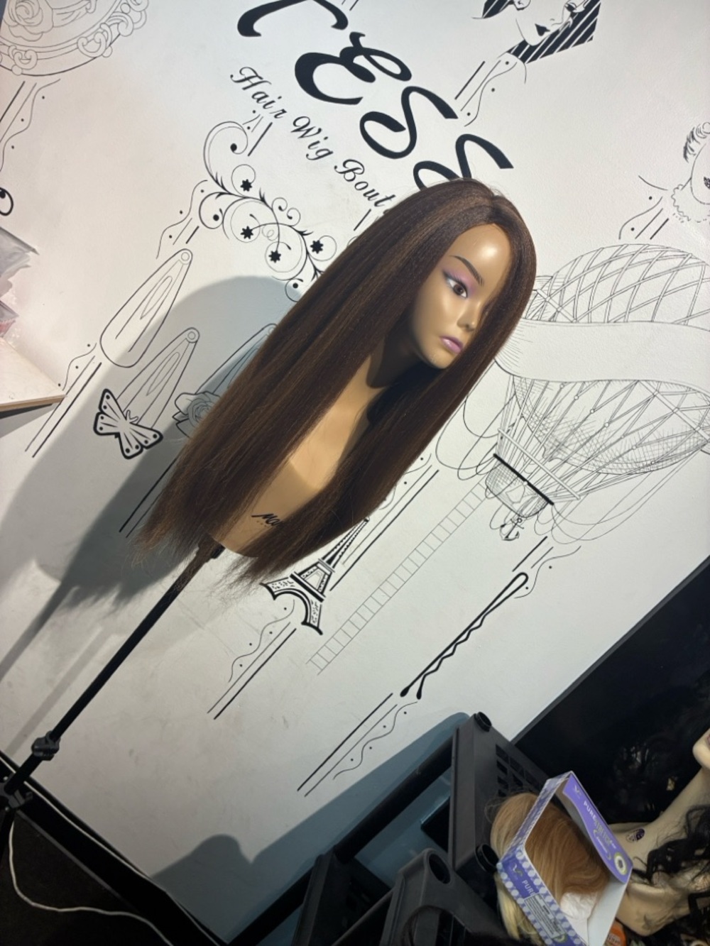 Thick ethnic Brown Straight Long Women's Wig - Sleek Natural Look